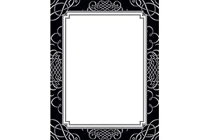 Black and Silver Scrolls Stationery for Timeless Correspondence