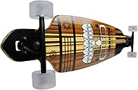 Vista 2 de Paradise Longboard Drop Through Complete Cruiser Skateboard, Tiki Face, 9.5 x 44 pulgadas