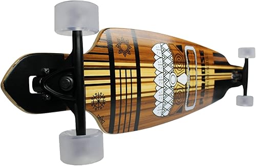 Miniatura 2 de Paradise Longboard Drop Through Complete Cruiser Skateboard, Tiki Face, 9.5 x 44 pulgadas