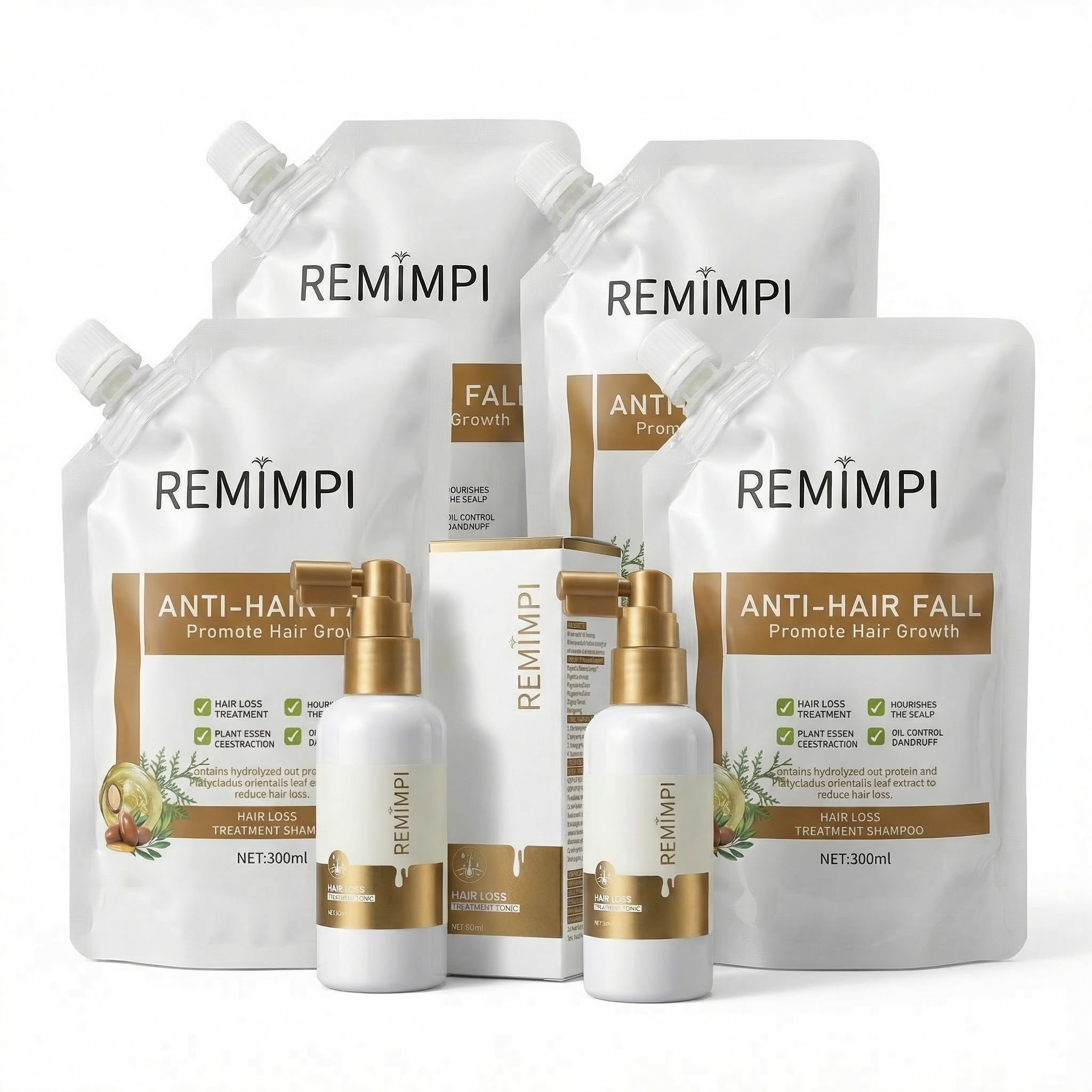 Anti Hair Loss Shampoo and Scalp Tonic Set, 4 Shampoo + 2 Tonic