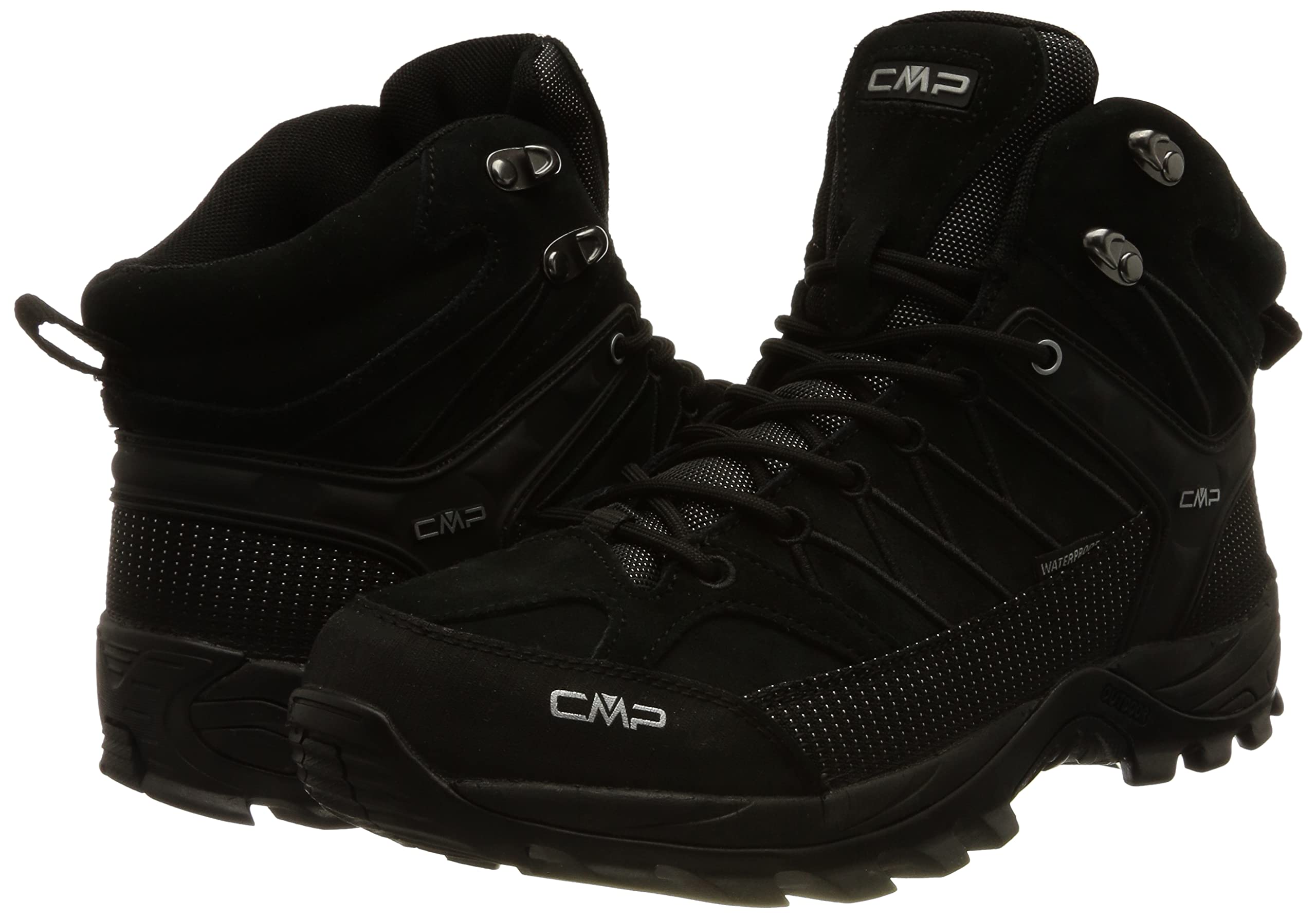 CMP Rigel Mid Trekking Shoes Wp, Scarpe da trekking Uomo, Nero-Nero, 43 EU