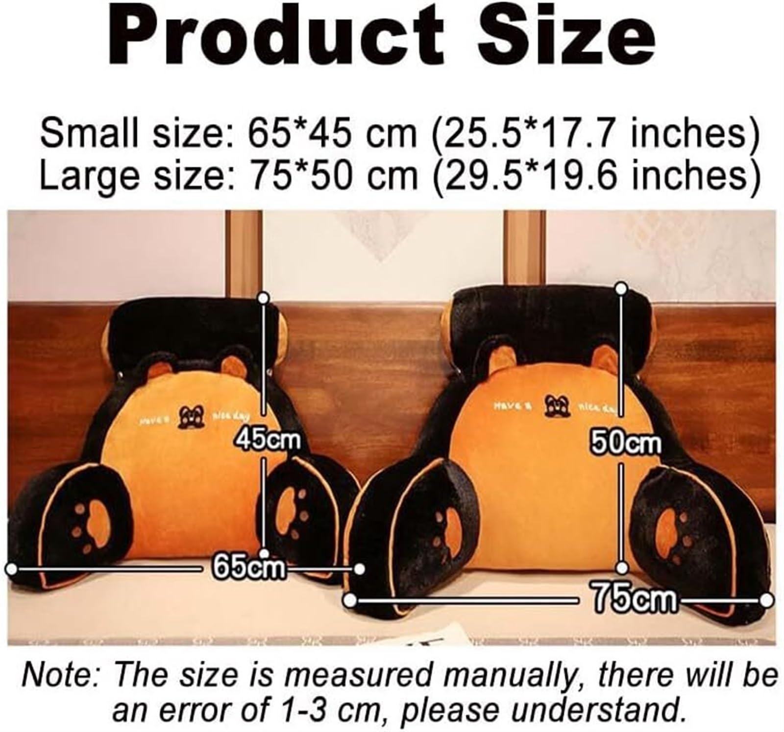 poduszka pod plecy, Poduszka lędźwiowa do leżenia w łóżku, oddychająca poduszka relaksacyjna z podparciem pod ramiona(Black,75 * 50cm)
