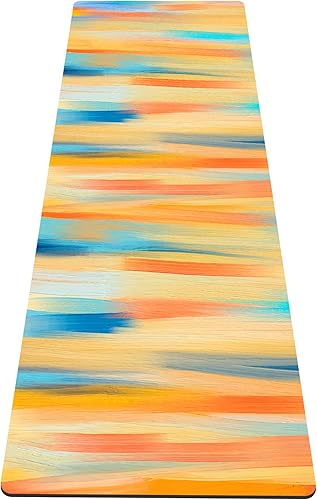 Miniatura 23 de nuveti Alfombrilla de yoga con estampado extra grueso de elastómero termoplástico antideslizante con bolsa de transporte, 72 x 24 pulgadas, extra