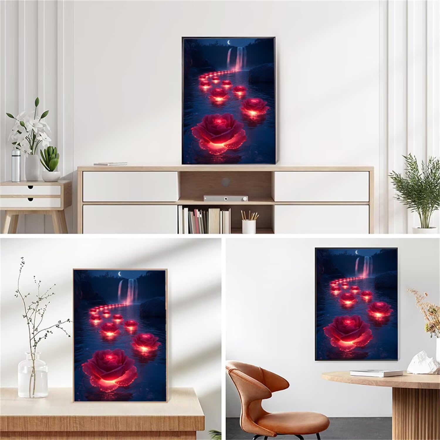 Diamentowa sztuka, lotos, malarstwo diamentowe, jesień, DIY, kwadratowe wiertło, klejnot, sztuka, dla dorosłych, początkujących, kryształ górski, haft, zestawy rzemieślnicze, tworzenie mozaiki