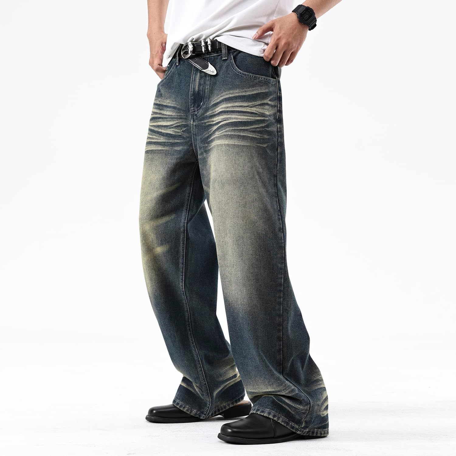 Men's Baggy Jeans Wide Leg Denim Trousers Loose Fit Hip Hop Skater Pants Y2K Streetwear Clothing Jeans - Image 2