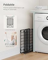 Vista 94 de SONGMICS 29 Gal. (110L) Laundry Basket, Laundry Hamper, Collapsible Clothes Hamper, Removable and Washable Liner, Metal Wire Frame, for Bedroom