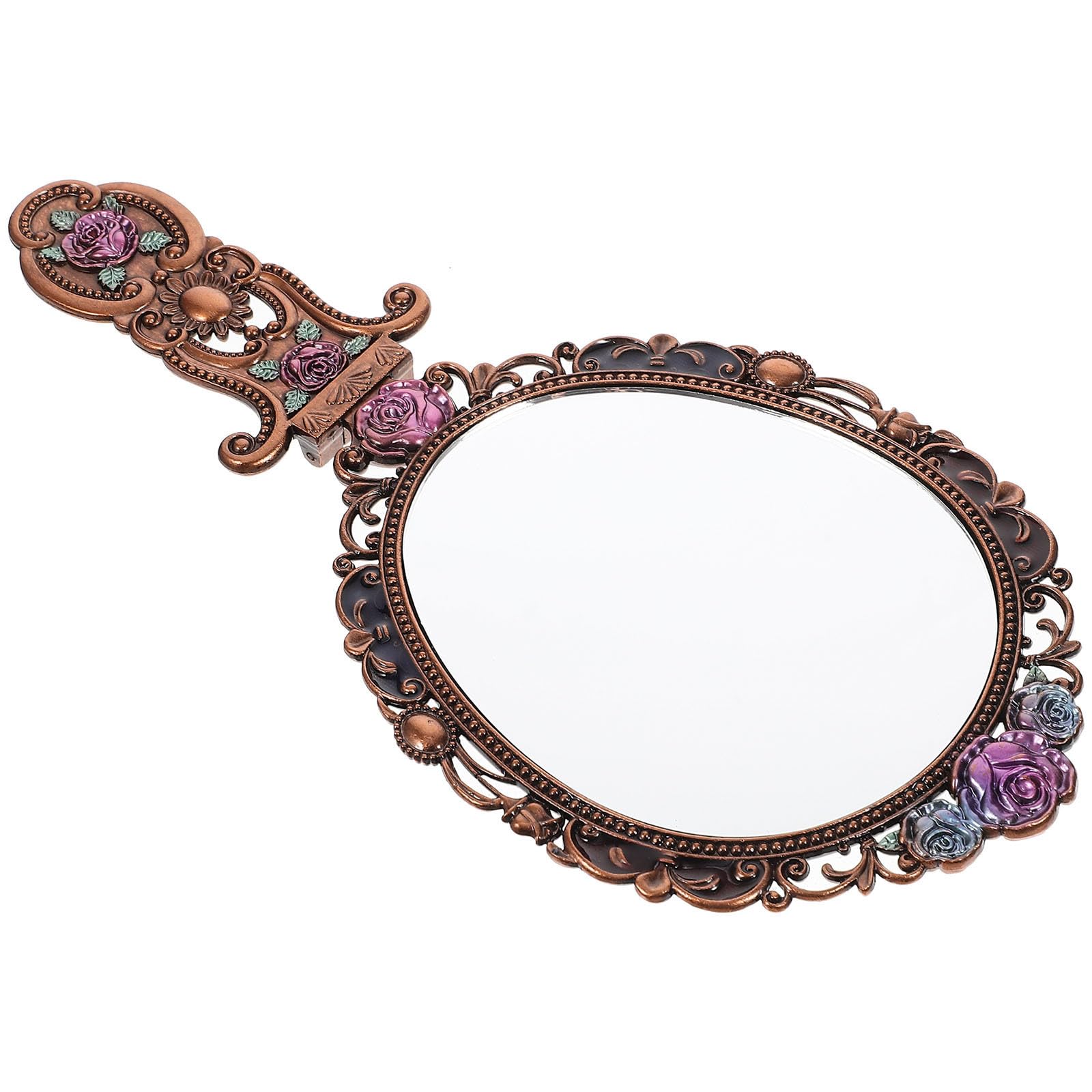 Espejo portátil de maquillaje vintage y plegable para tocador de dormitorio