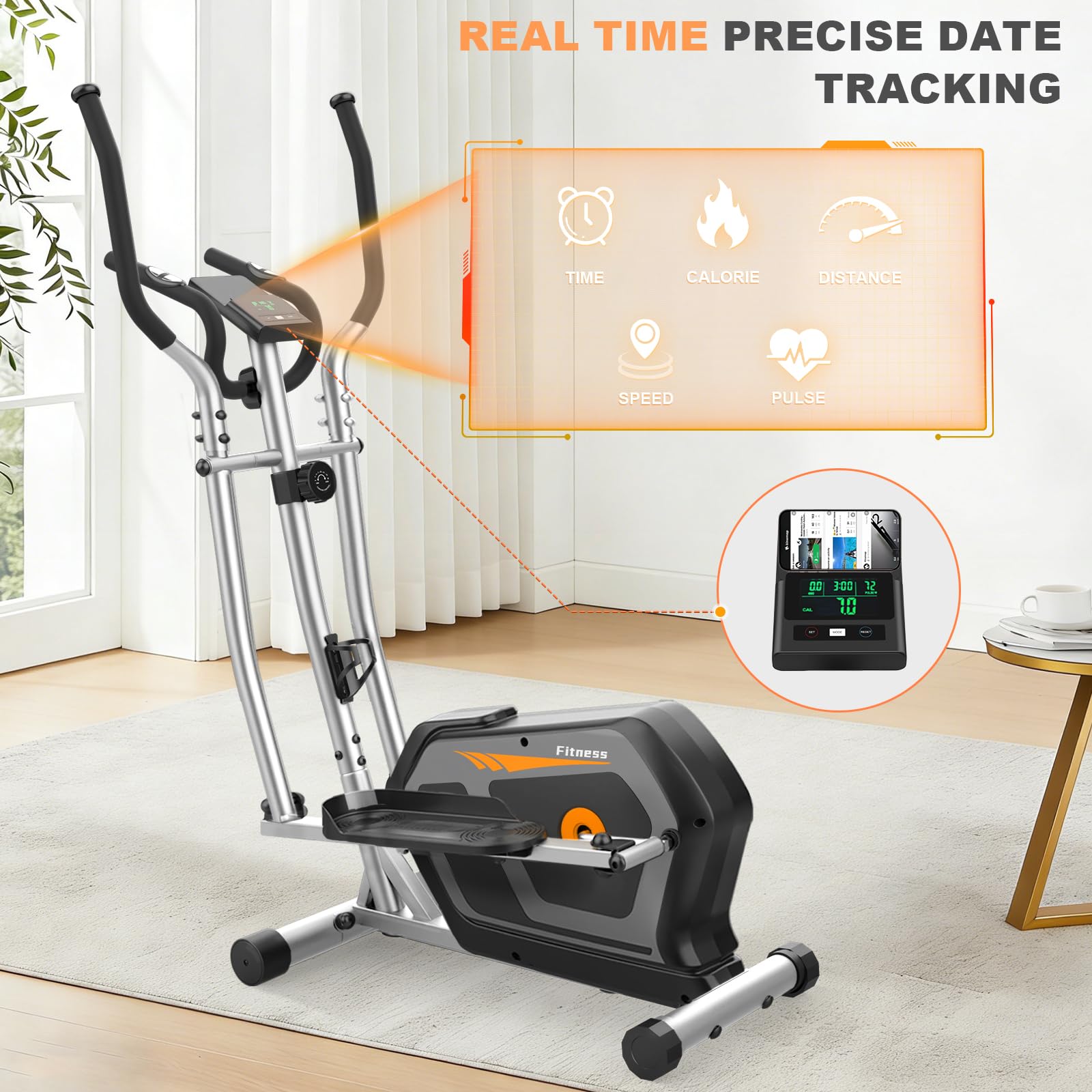 Ellittica da Casa, Ellittica Professionale con 16 Livelli di resistenza, Sensore di pulsazioni,Monitor LCD, Attrezzi Palestra Casa Magnetica con Bluetooth e App, Ellittiche per fitness e sport
