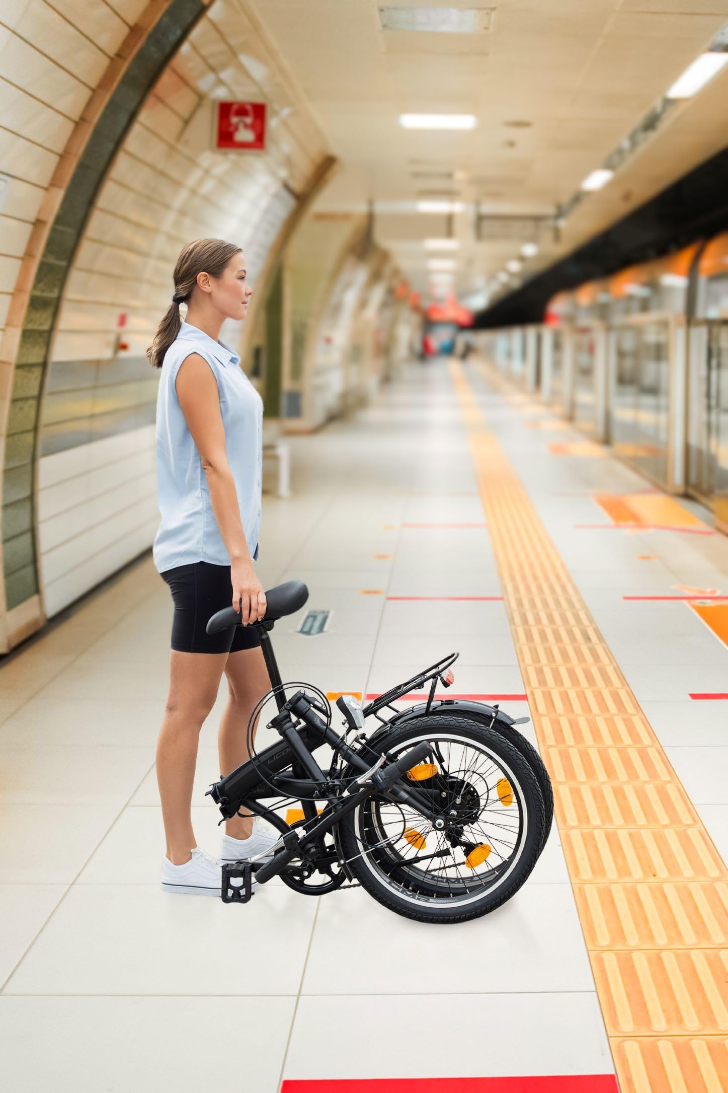 Licorne Bike CONSERES - Bicicletta pieghevole di alta qualità, 20 pollici, per uomo e donna, cambio a 6 marce