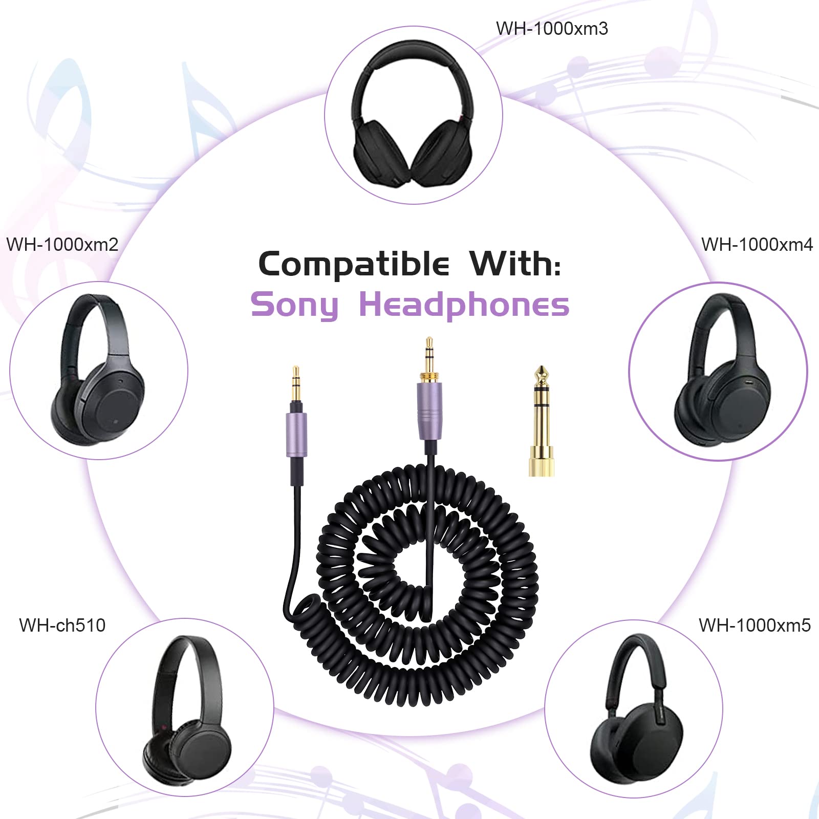 Amazon.co.jp: Koffmon ATH-M50xBT2 オーディオケーブル 交換用 3.5mm