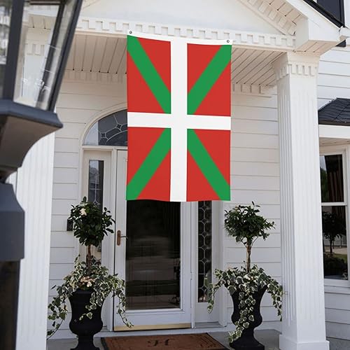 Miniatura 9 de Bandera del País Vasco de doble cara de 3 x 5 pies, banderas para exteriores, banderas decorativas duraderas para interiores y patio, banderas