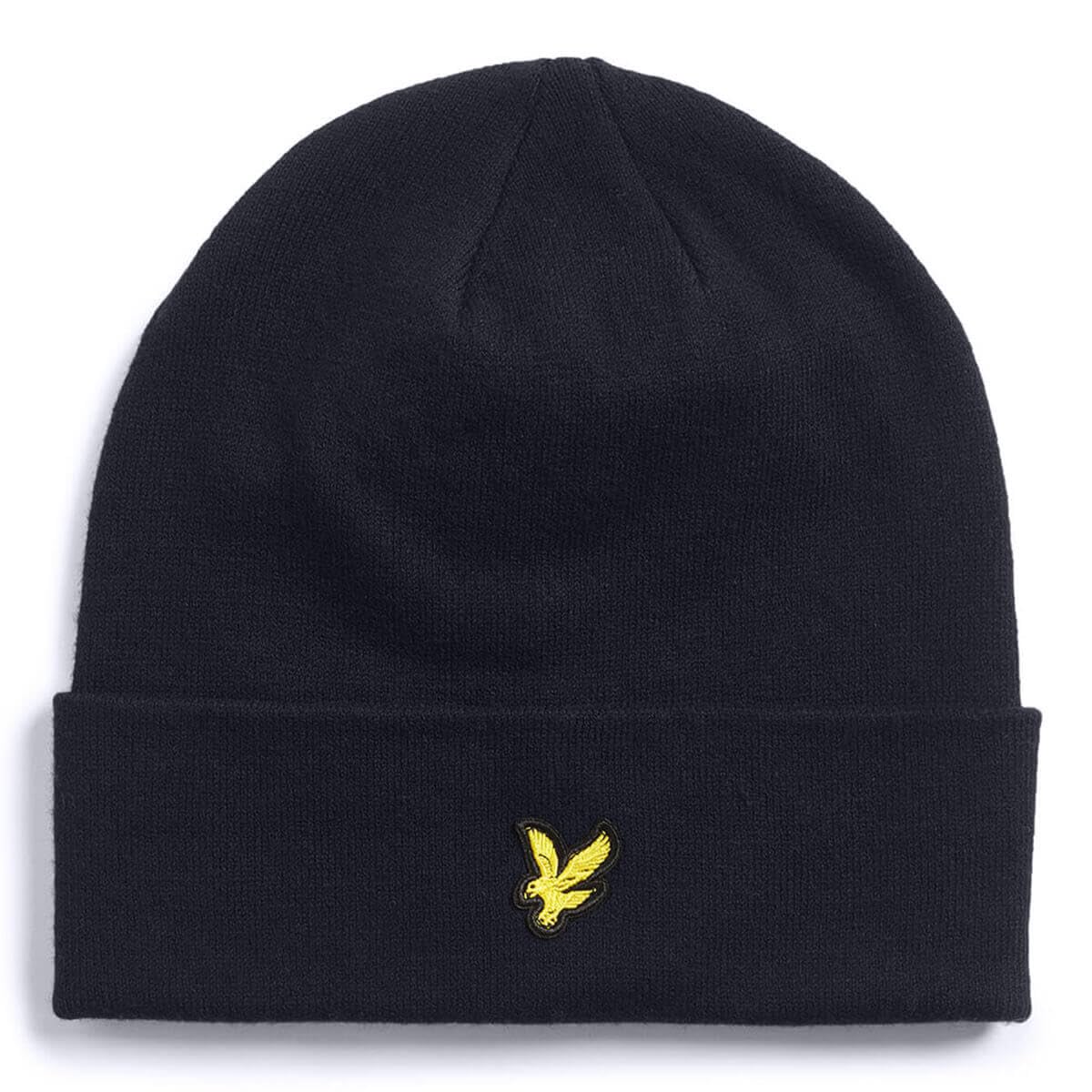 Lyle & Scott Dark Merino Beanie Hat Navy - One Size