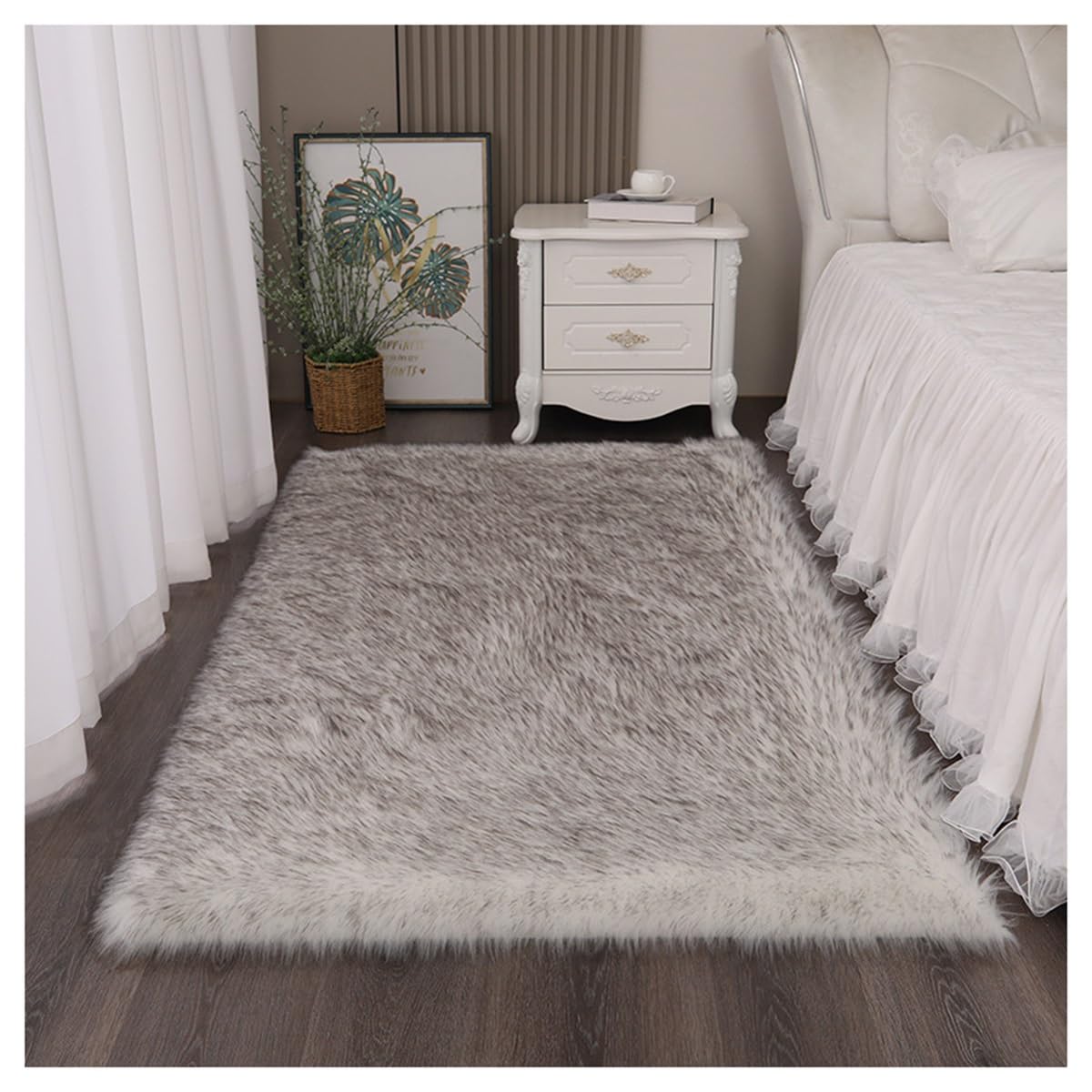 Tapis en fausse fourrure pour une chambre d'enfant douillette