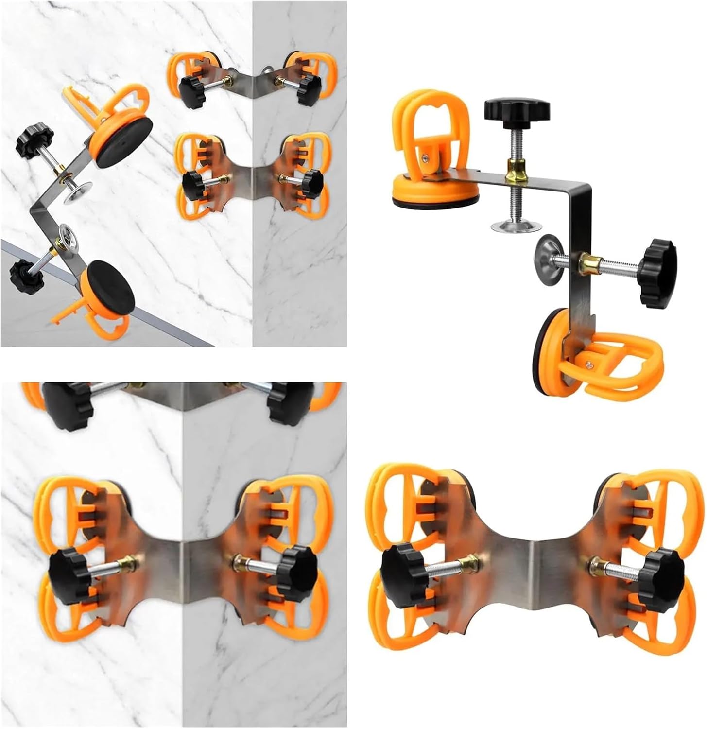 90 Degree Countertop Seam Setter Countertop Installation Tool Right Angle For s Slab Tile Stone Granite Marble - Flattening Tool(Four Suction Cup)