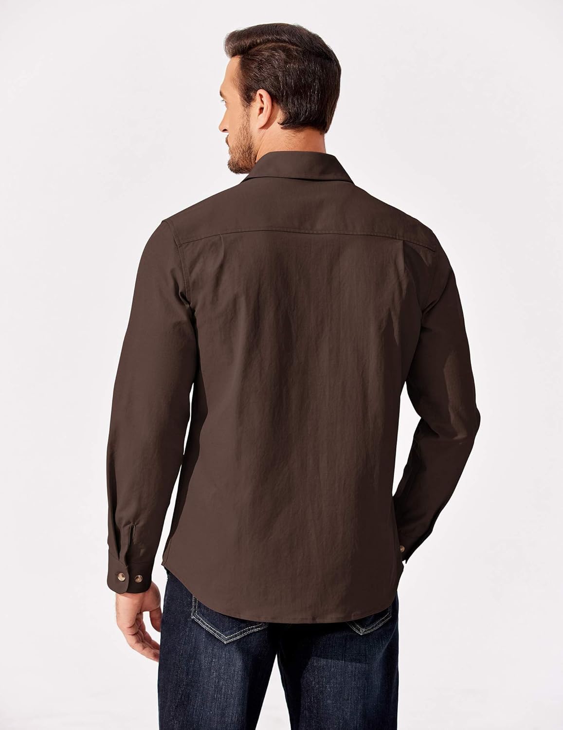COOFANDY Men's Long Sleeve Button Up Shirt Jacket with Flap Pockets - Image 5