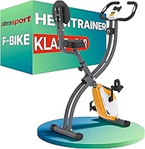 Ultrasport F-Bike 150/200, Exercise Bike, 8 Resistance Levels, Tablet Holder, Hand Pulse Sensors, Foldable, Space-Saving, LCD Display, for Athletes and Seniors