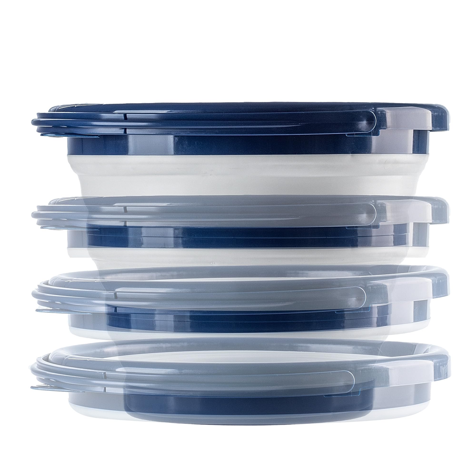 KADAX Secchio pieghevole in silicone, 10 l, in plastica, compatto e pieghevole, secchio per l'acqua salvaspazio con comoda maniglia (10 l, blu scuro)