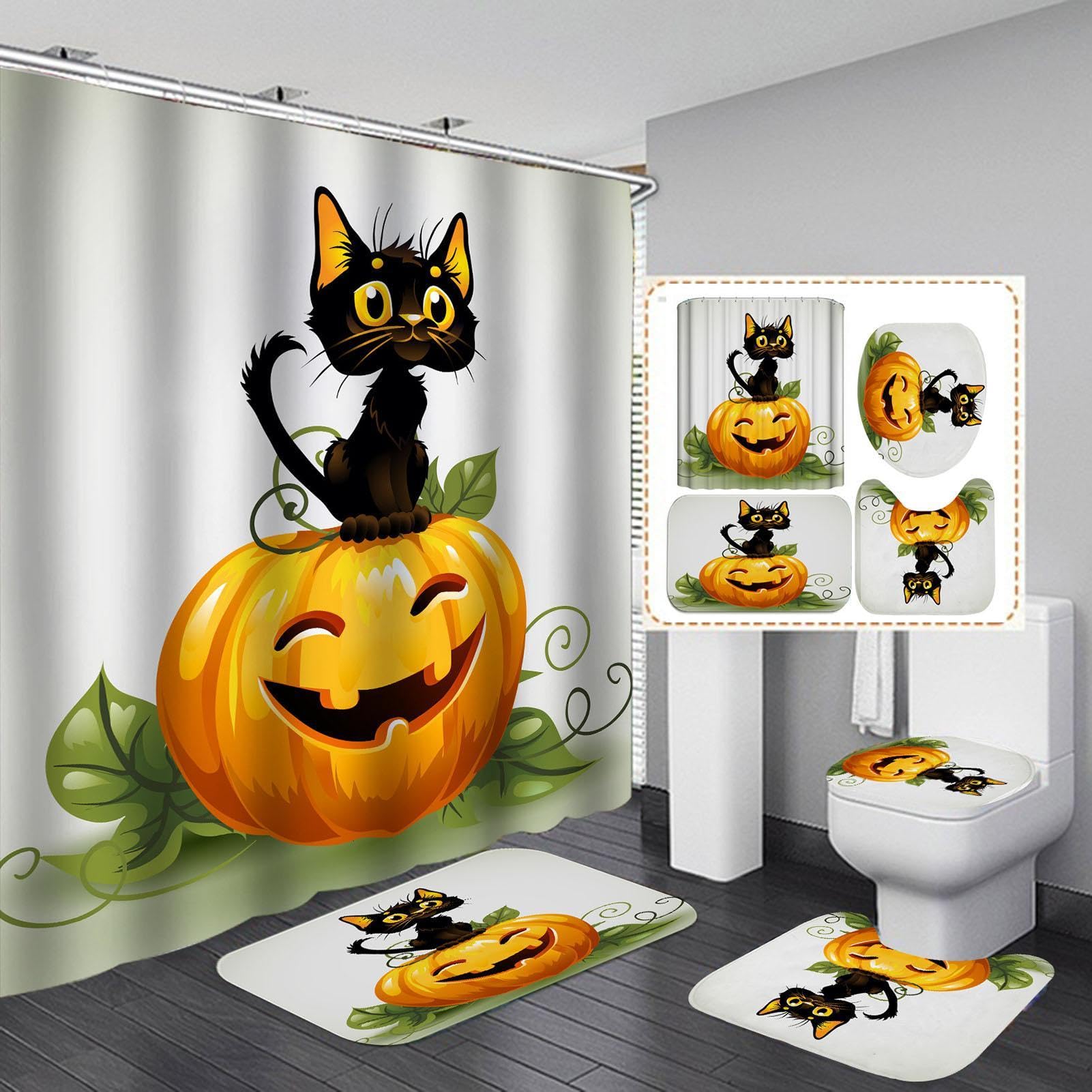 Dywaniki łazienkowe o tematyce Halloween dekoracyjny materiał na okno i