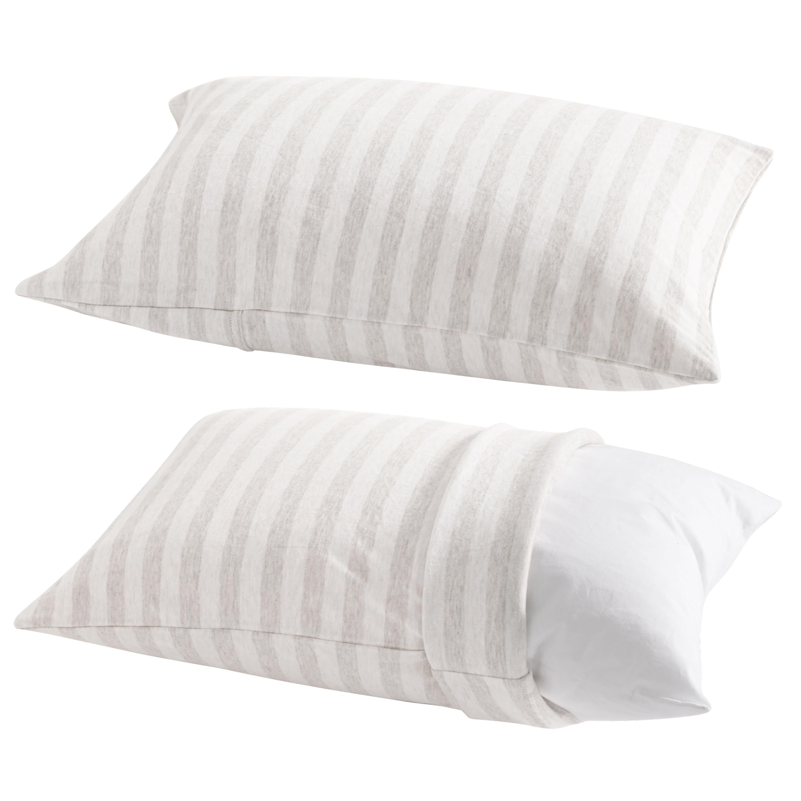 NTBAY Toddler Pillows with Pillowcases Set, 4 Piece, Camel and Beige Stripe