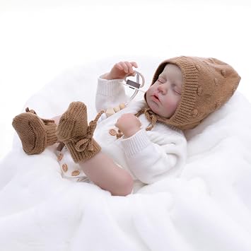 Reborn Baby Dolls 20 Inch Real Baby Dolls that Look Real, Full Body Vinyl Girl Doll in Soft Knit Outfit, Lifelike Newborn with Accessories, Gift for Children Ages 3+, Pretend Play