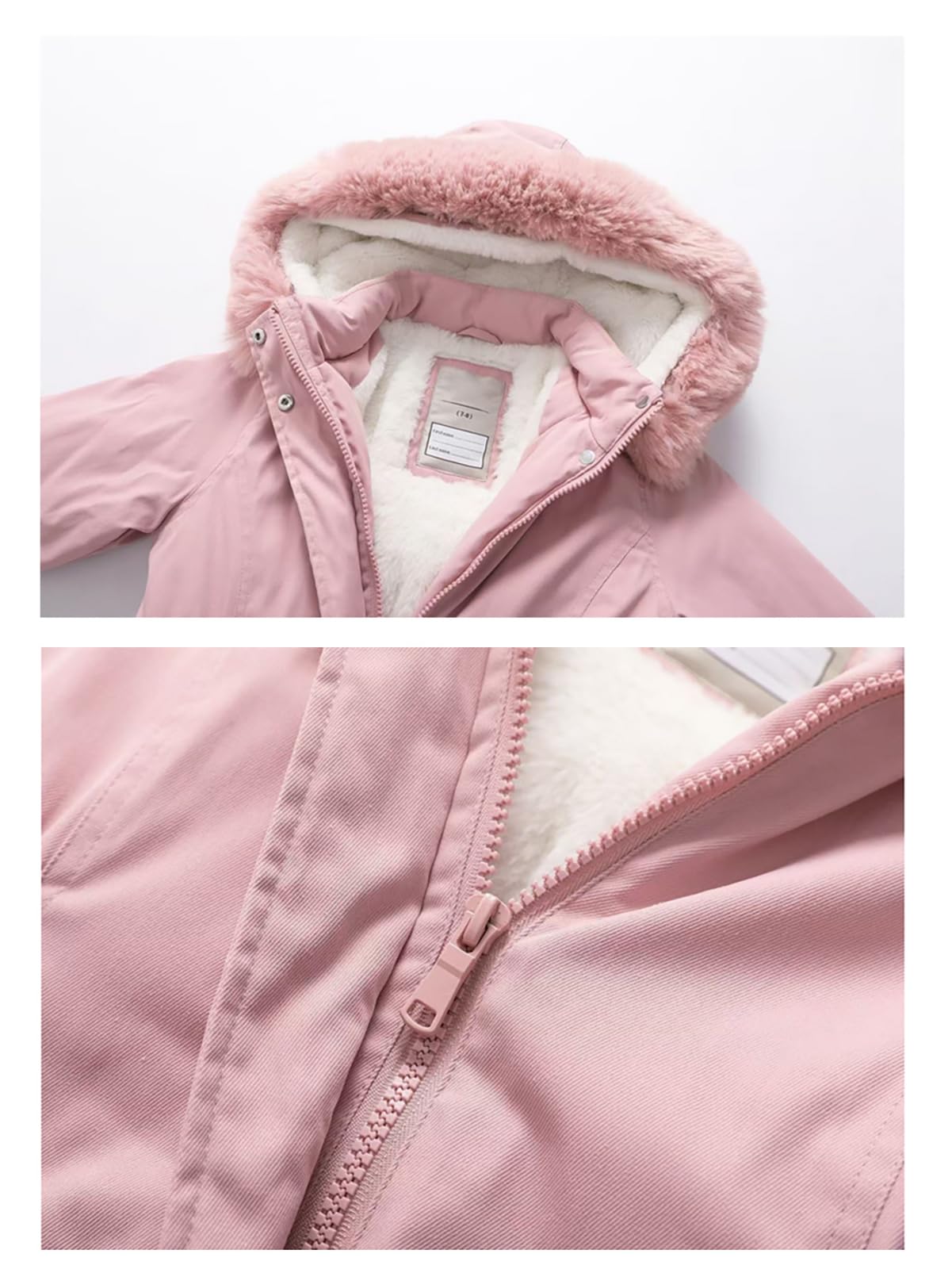 Chaqueta de plumón para niña, diseño de princesa, para invierno, chaqueta de forro polar, chaqueta para niño, cálida con capucha, piel gruesa