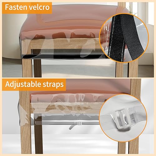 Miniatura 4 de STARTWO Paquete de 4 fundas de plástico para sillas de comedor, fundas de plástico impermeables y reutilizables para asientos de PVC suave, fundas