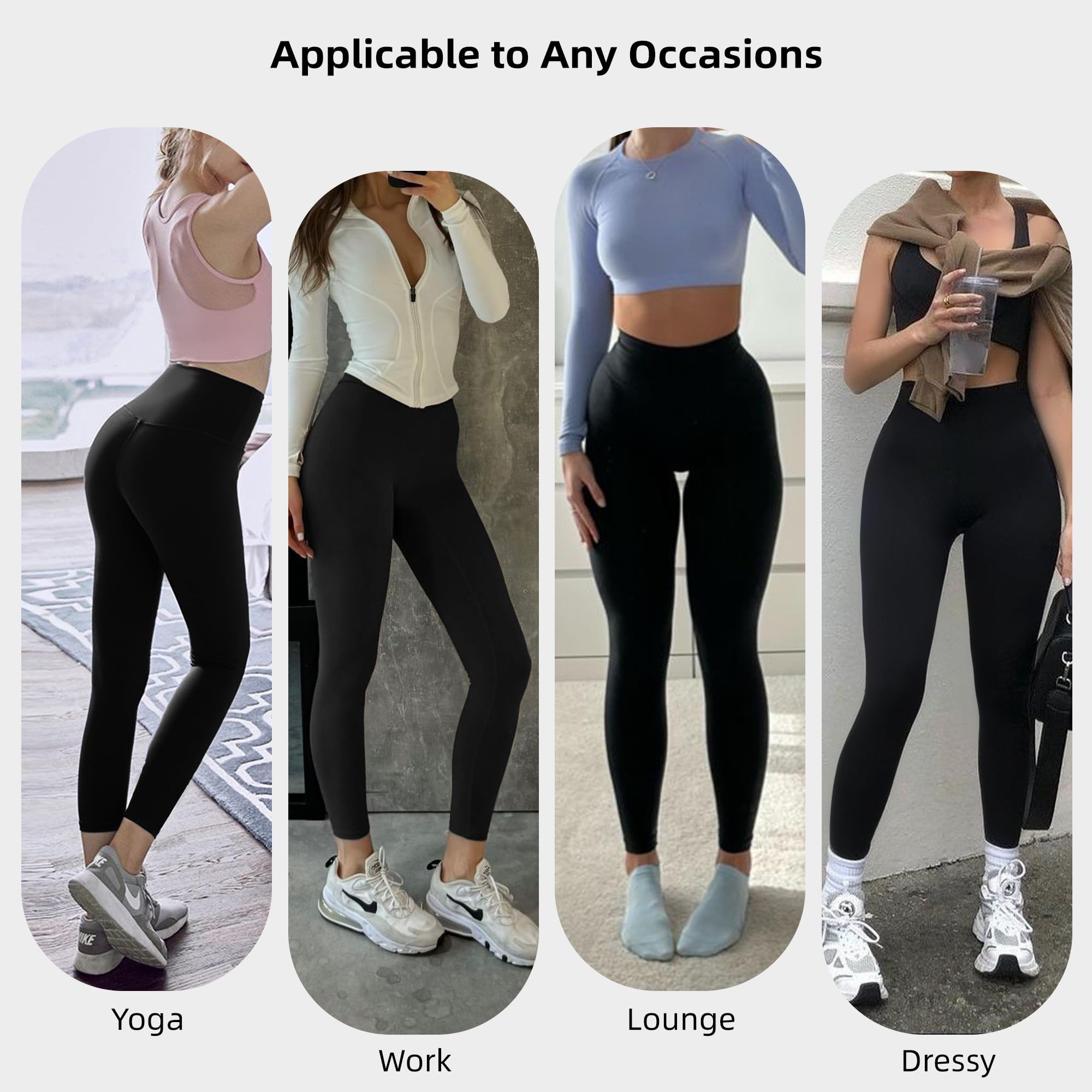 Leggings de cintura alta para mujer, control de abdomen, longitud completa, pantalones de yoga suaves para entrenamiento, atletismo, no se transparentan — view 5
