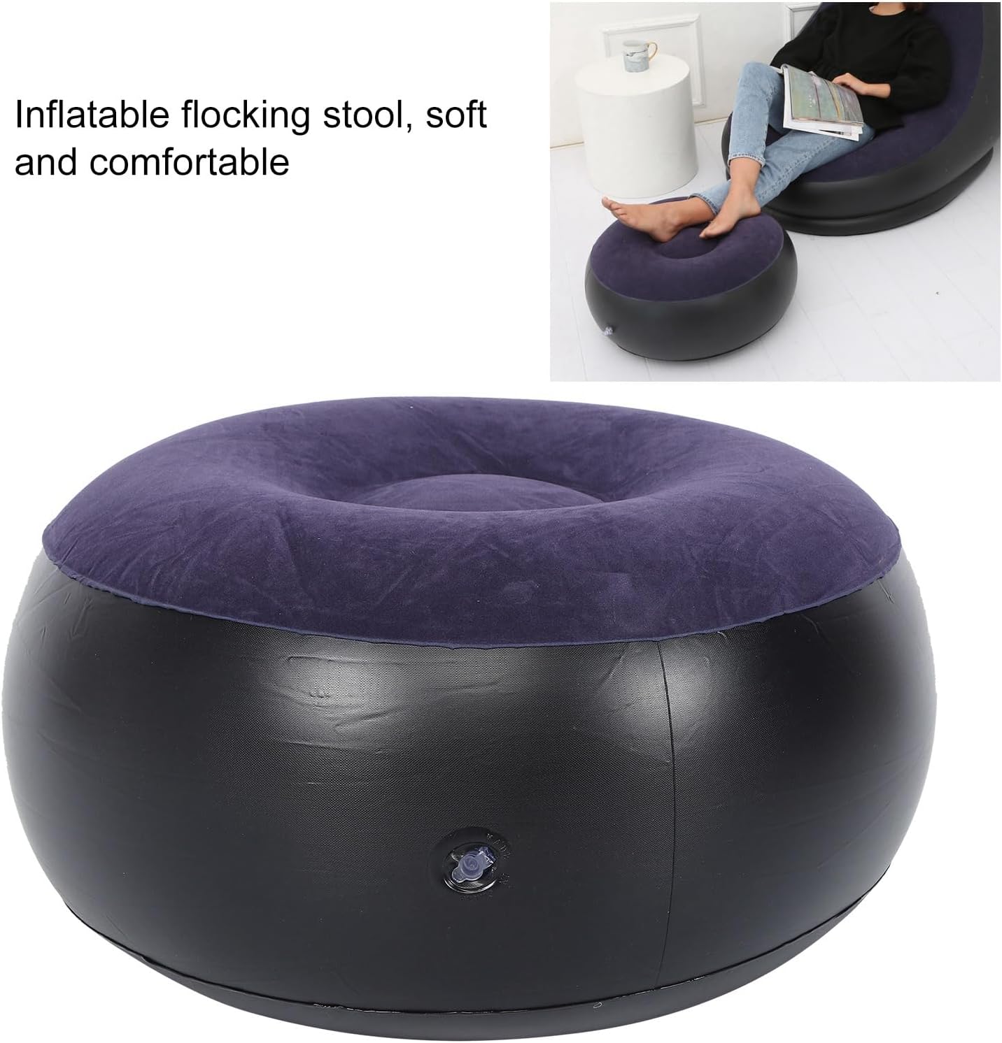 Inflatable Chair, Easy to Carry, Inflatable Flocking Stool, Foldable, Ergonomic, Designed for Living Room, Outdoor, Courtyard, Bedroom, Beach Hiking