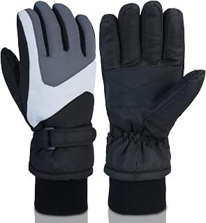 DARCHEN 3-12 Kids Snow Gloves, Boys Winter Waterproof Gloves for Ski Snowboarding Insulated Thickening Warm Windproof Cold... Price In India