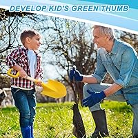 Vista 6 de Amarlozn Palas de arena de playa de juguete para niños, kit de herramientas de jardinería jumbo, pala de plástico ABS de madera resistente de 16