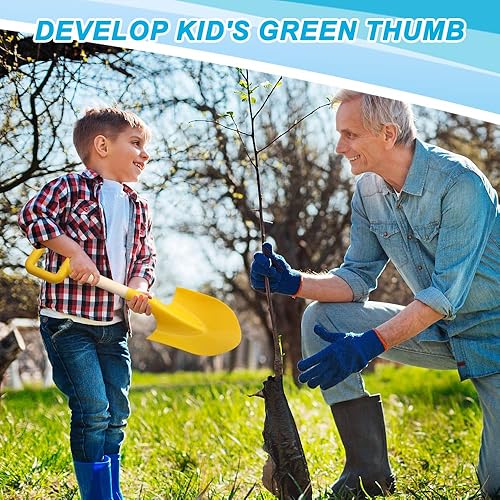 Miniatura 6 de Amarlozn Palas de arena de playa de juguete para niños, kit de herramientas de jardinería jumbo, pala de plástico ABS de madera resistente de 16