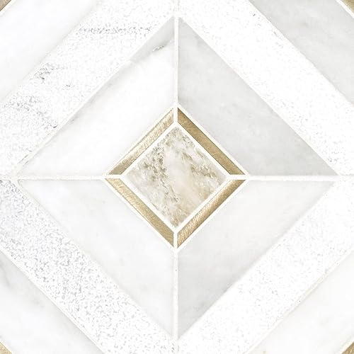 Miniatura 10 de MSI Verona - Patrón dorado x 11.85 pulgadas de pared de mosaico montado en malla de mármol, piso, placa de pared de cocina y azulejos geométricos,