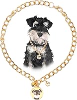 Vista 13 de HOWWFALY Collar para Perro y Cadena Collar para Gato de Acero Inoxidable Ajustable Collar en Forma de Corazón de Oro 18K para Mascotas Pequeñas
