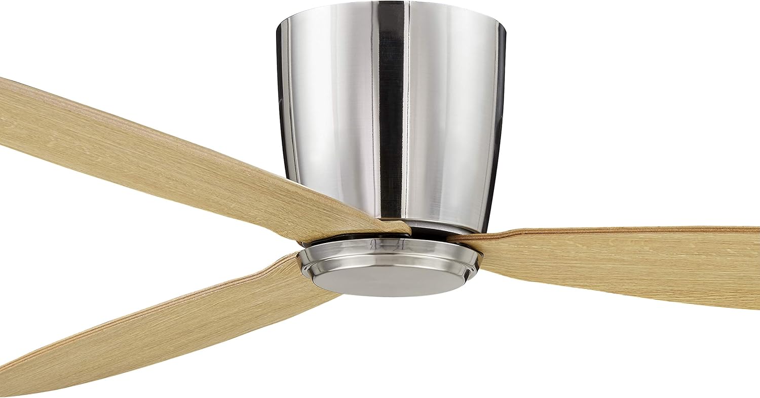 Lucci Air 21051901 Radar 52-inch DC Ceiling Fan, 52 Inch, Brushed Chrome and Teak