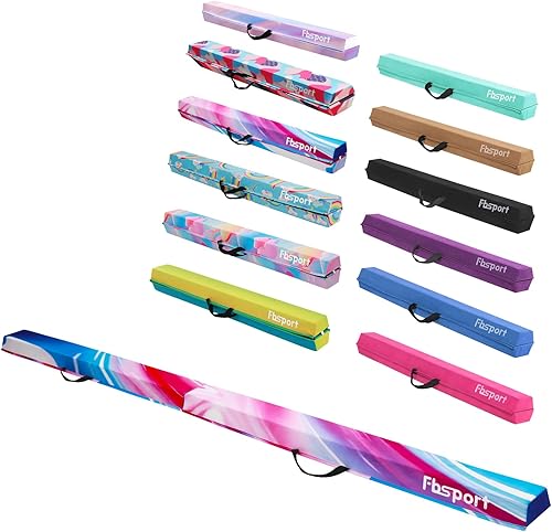 Miniatura 33 de FBSPORT Haz de equilibrio de 8 pies/6 pies: equipo de gimnasia plegable para niños y adultos, base de goma antideslizante, viga de gimnasia