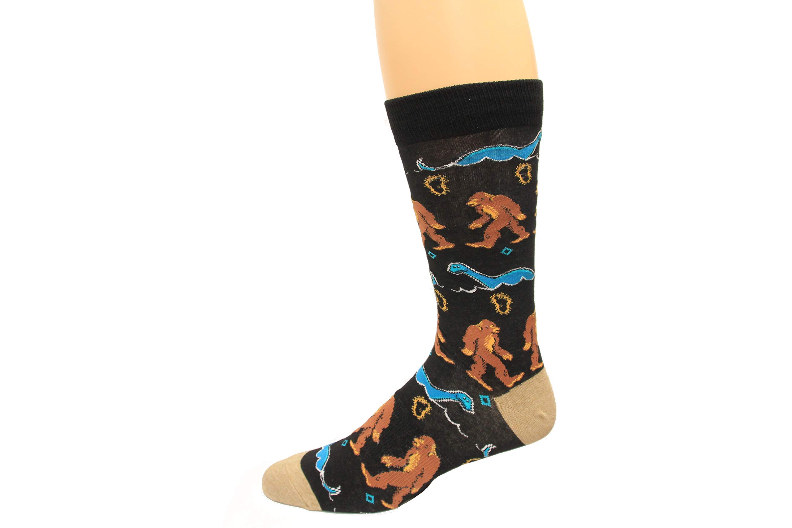 K. Bell Socks Men's Myths and Legends Crew Socks, Black, 10-13