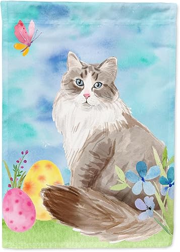 Caroline's Treasures CK3145GF - Bandera de jardín con huevos de Pascua siberianos para buzón, bandera decorativa para patio exterior, patio, obras