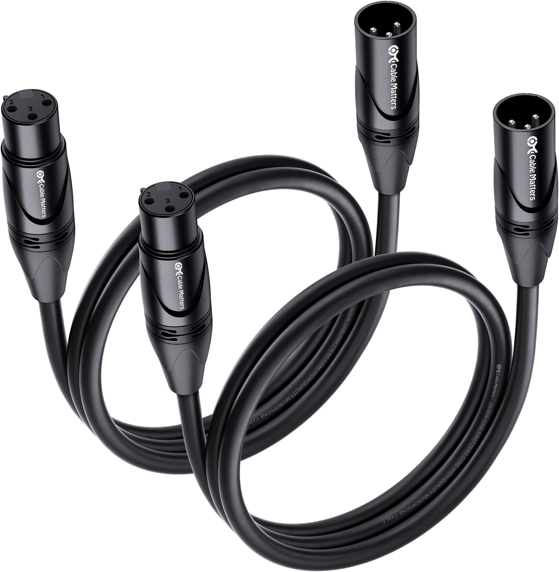 Cable Matters Microphone Cable- Pack of 2,3ft (Mic Cable/XLR to XLR Cable)