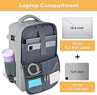 Vista 6 de Taygeer Mochila de Equipaje de Mano, Mochila de Viaje para Mujeres con Puerto de Carga USB y Bolsa para Zapatos, Mochila para Laptop de 15.6