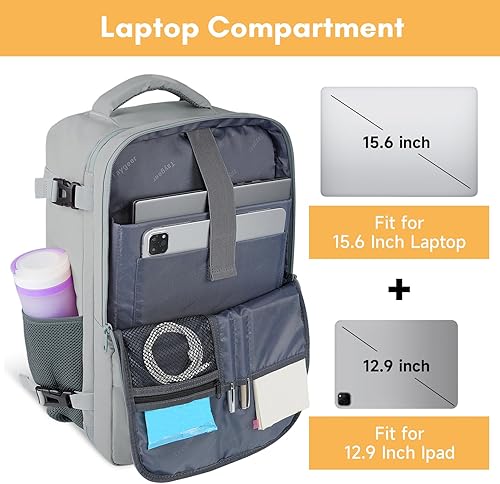 Miniatura 6 de Taygeer Mochila de Equipaje de Mano, Mochila de Viaje para Mujeres con Puerto de Carga USB y Bolsa para Zapatos, Mochila para Laptop de 15.6