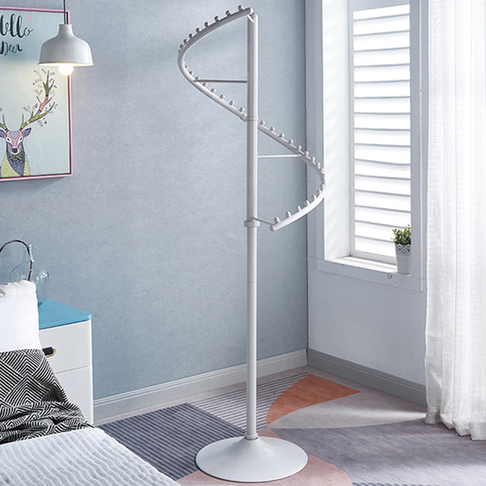 WDWDW Spiral Rotating Clothes Hanger Scarf Holder Heavy Duty Rack,S-Shaped Wardrobe Corner 360°,Space Saving Organizer Hanging Rack