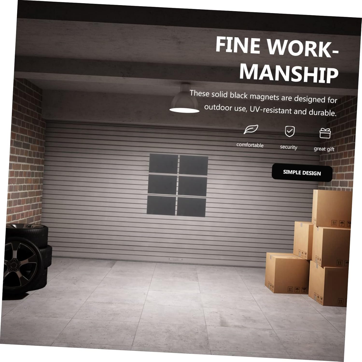 32pcs Magnetic Panels for Car Faux Magnetic Kit for Garage Door Decoration Premium Easy to Cut for Doors Versatile Outdoor Use