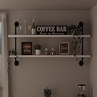 Vista 3 de Estantería flotante para libros estantes de baño sobre inodoro estanterías industriales de tubo estantes de tubería estantes de pared rústicos Blanco