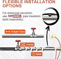 Vista 5 de Cable térmico de tubería confiable para protección contra congelación de tuberías, cinta de calefacción de tuberías autorregulables para tuberías
