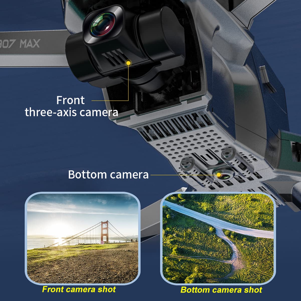 Quadricottero RC per Adulti, Drone GPS con Fotocamera 4K, Ritorno Automatico, Giunto Cardanico a Tre Assi, modalità Brushless, Flusso Ottico Altezza Fissa, Video Foto Gesto, Segui Immagine,
