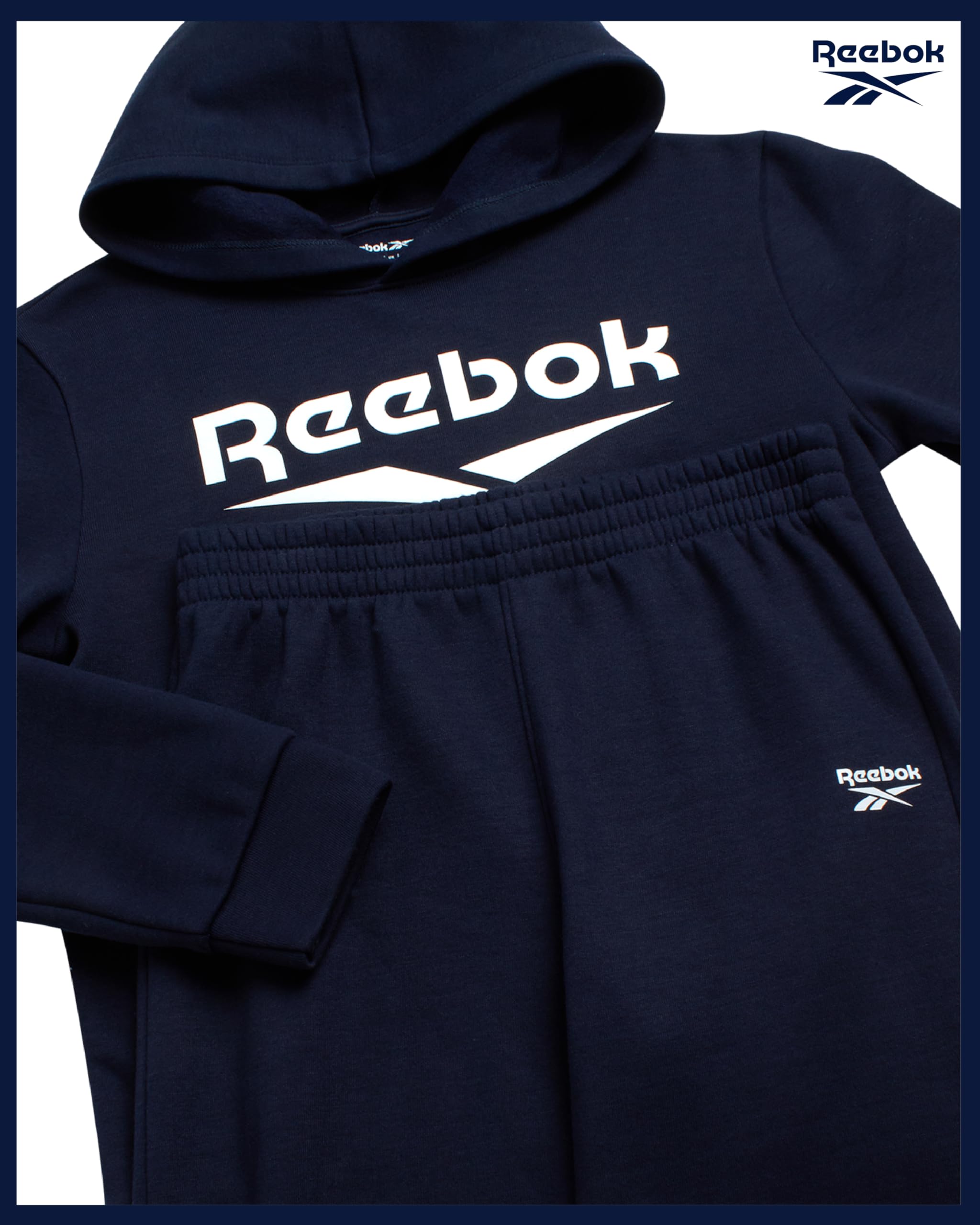 Reebok Ensemble de pantalons de survêtement pour garçons - 2 pièces - Pull à capuche en polaire - Pour garçons et jeunes enfants