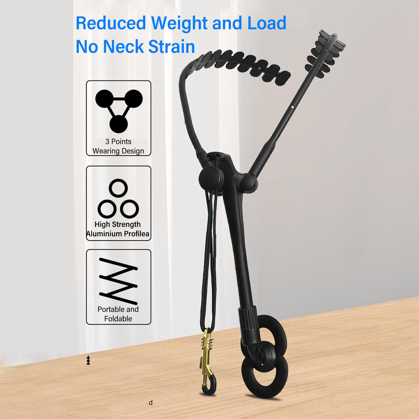 Double Bandoulière pour Saxophone, Sangle de Cou Réglable pour Saxophone Alto Tenor, pour la Pratique Quotidienne, les Performances sur Scène