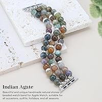 Vista 80 de JR.DM Natural Stone Beaded-Bands Women Compatible with Apple Watch Series 11 10 9 8 7 6 5 4 SE 3 2 1 Fashion Stretch Handmade Bracelet Fancy Boho