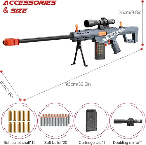 Miniatura 2 de Bsyzyani Pistola de juguete de bala suave, pistola de pellets de espuma de dardos, escopeta de expulsión de conchas, regalos geniales para niños de