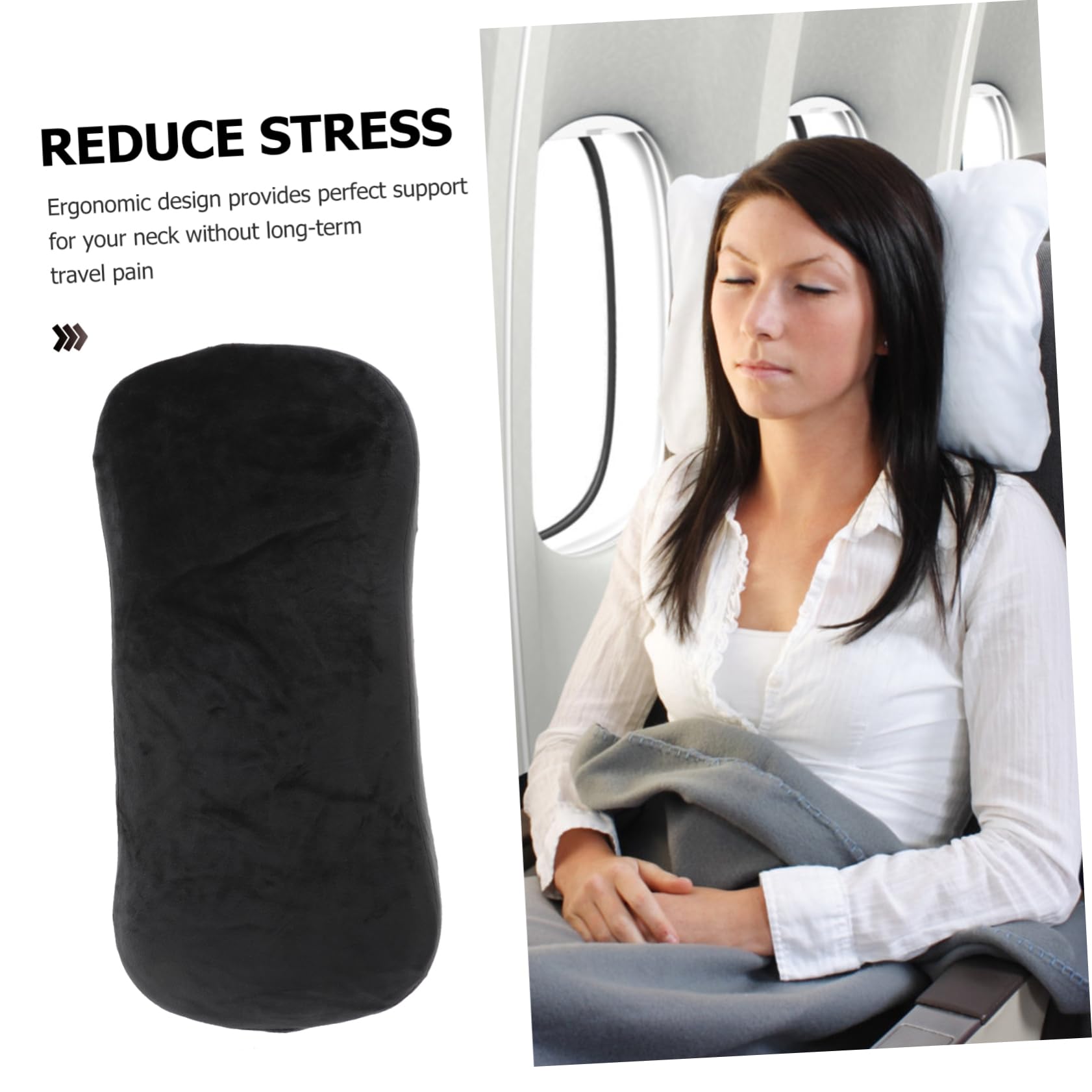 Toyvian Almohada De Viaje Ergonómica De Memoria Cojín Compacto para Oficina y Dormir Soporte para Cuello para Camping y Relajación De